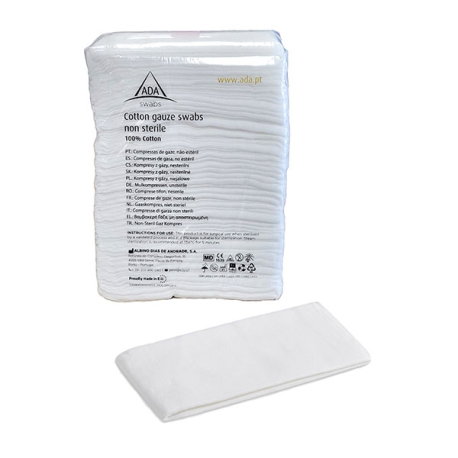 Gasa de Algodón Hidrofílica 4 Capas 45x45 cm No Estéril 50 ud Gasa de Algodón Hidrofílica 4 Capas 45x45 cm No Estéril 50 ud