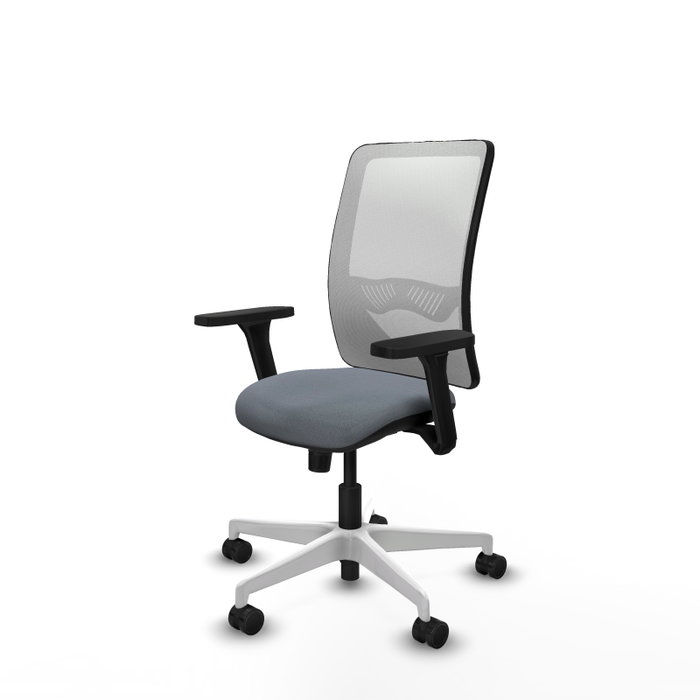 PIQUERAS Y CRESPO Silla de oficina Zulema con mecanismo Sincro, Gris y Blanco