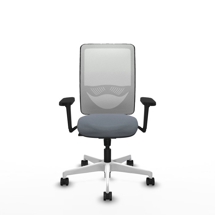 PIQUERAS Y CRESPO Silla de oficina Zulema con mecanismo Sincro, Gris y Blanco