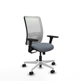PIQUERAS Y CRESPO Silla de oficina Zulema con mecanismo Sincro, Gris y Blanco