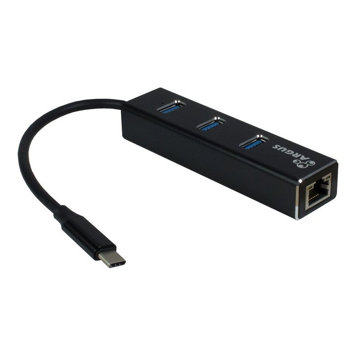 Inter-Tech ARGUS IT-410 USB-C HUB con RJ45 Gigabit y 3 Puertos USB 3.2 Gen 1, Negro Inter-Tech ARGUS IT-410 USB-C HUB con RJ45 Gigabit y 3 Puertos USB 3.2 Gen 1, Negro