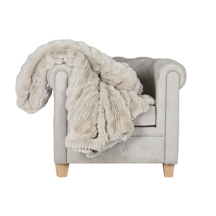 DKD Home Decor Manta de Poliéster Beige 220x240x1 cm