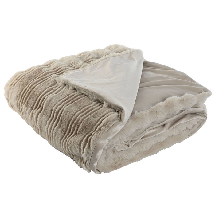 DKD Home Decor Manta de Poliéster Beige 220x240x1 cm
