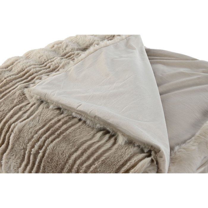 DKD Home Decor Manta de Poliéster Beige 220x240x1 cm