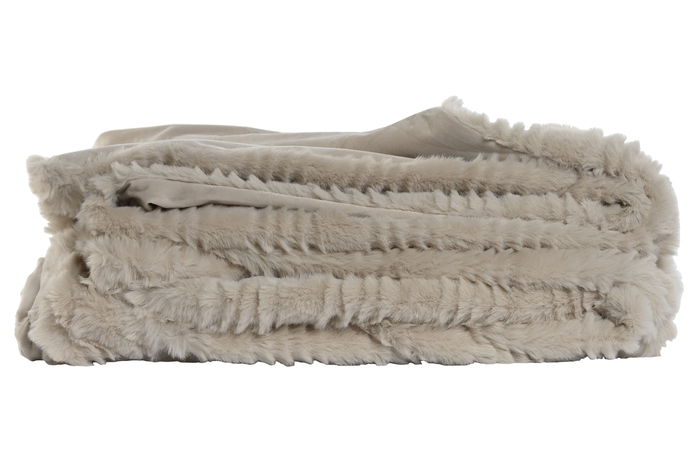 DKD Home Decor Manta Poliester Beige 240 x 1 x 220 cm Urban