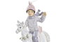 DKD Home Decor Decoración Colgante Navidad Fantasía Rosa Gris 4.5 x 12 x 9 cm (6 Unidades)