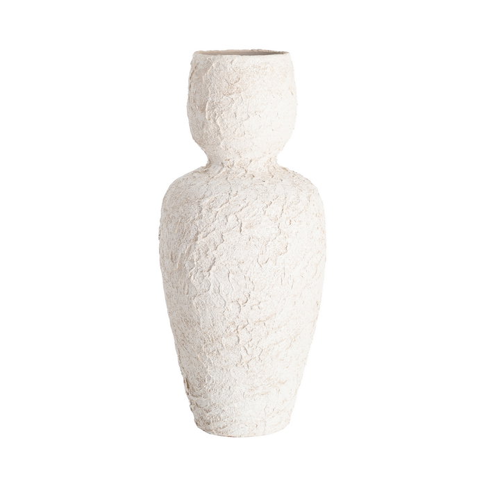Jarrón Blanco Cerámica Decoración 26 X 26 X 60 cm Jarrón Blanco Cerámica Decoración 26 X 26 X 60 cm