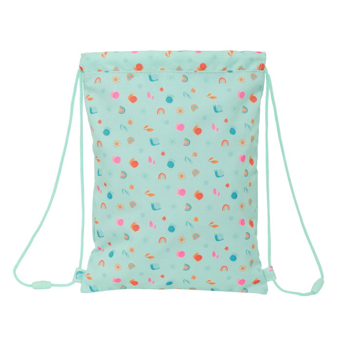 Bolsa Mochila con Cuerdas Safta Caracol Turquesa 26 x 34 x 1 cm