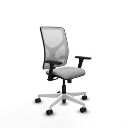 PIQUERAS Y CRESPO Silla de oficina Motilla con mecanismo Sincro, Gris claro y Blanco