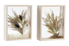 DKD Home Decor Decoración Flor Seca MDF 16x6x21 Surtido de 2 unidades