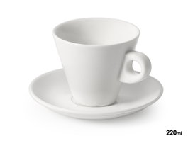 VESSIA Taza de café con leche boca ancha 220ml Blanco