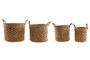 DKD Home Decor Set de 4 Cestas de Yute 38x38x41 cm Marrón y Natural