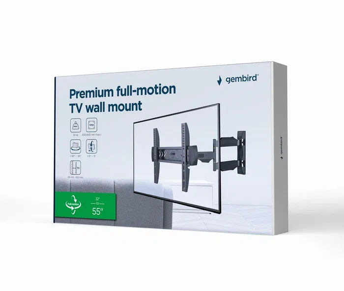 Gembird WM-55ST-02 Soporte de pared para TV 32''-55'' Negro