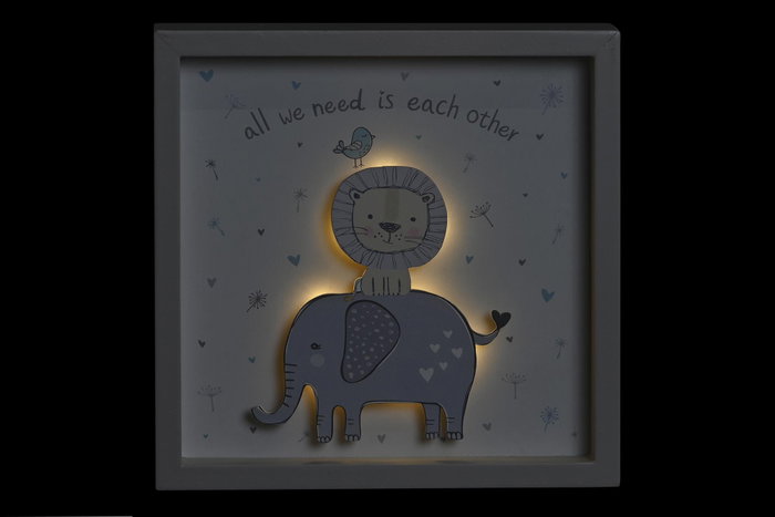 DKD Home Decor Decoración Luminosa LED MDF 23x4x23 Blanco
