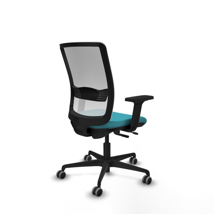 PIQUERAS Y CRESPO Silla de oficina Haches con mecanismo Sincro/Traslack Turquesa y Blanco