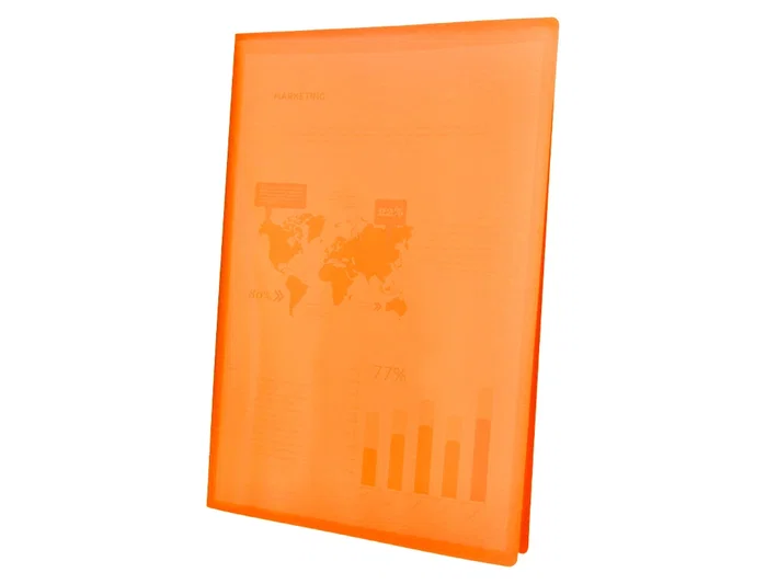 Liderpapel Carpeta de 40 fundas polipropileno traslúcida Naranja Din A4