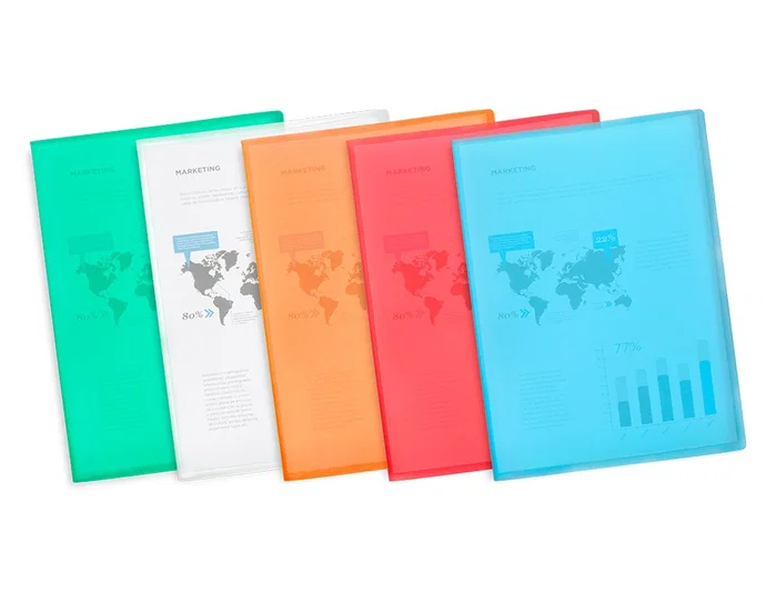 Liderpapel Carpeta de 40 fundas polipropileno traslúcida Naranja Din A4