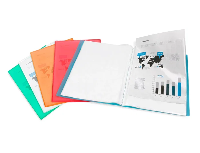 Liderpapel Carpeta de 40 fundas polipropileno traslúcida Naranja Din A4