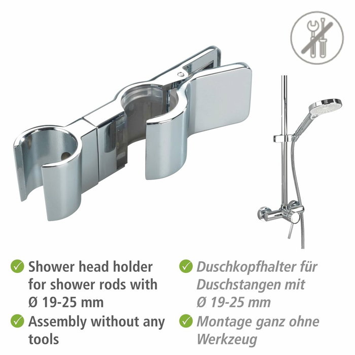 Wenko Soporte ajustable para cabezal de ducha de metal Wenko Soporte ajustable para cabezal de ducha de metal