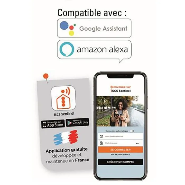 SCS SENTINEL Enchufe Inteligente WiFi, Control Remoto ON/OFF, Compatible Google Assistant y Alexa, Carga Máxima 3600W - 16A