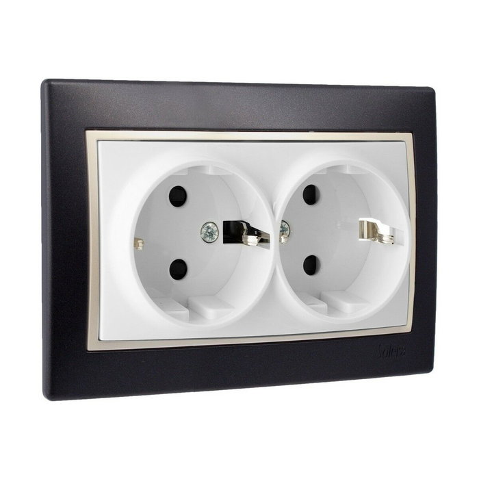 Solera Base bipolar fija doble t/tl 16a negro serie Europa Solera ERP60/2NU Solera Base bipolar fija doble t/tl 16a negro serie Europa Solera ERP60/2NU