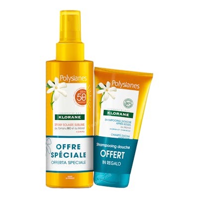 Klorane Polysianes Spray Solar SPF50 Monoï y Tamanu BIO Lote de 2 piezas