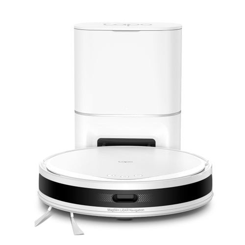 TP-Link Tapo RV20 Max Plus Blanco Aspiradora Robótica, 5300 Pa, 0.3L, 55 dB, Wi-Fi, HEPA, Compatible con Alexa y Google Assistant