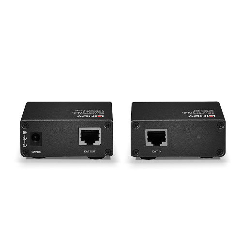 Lindy 70456 Extensor AV Transmisor/Receptor para Señales Audio y Video, Óptico TOSLINK/Coaxial, por Cable Cat5e/Cat6 hasta 150m, Negro