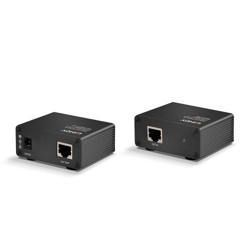 Lindy 70456 Extensor AV Transmisor/Receptor para Señales Audio y Video, Óptico TOSLINK/Coaxial, por Cable Cat5e/Cat6 hasta 150m, Negro