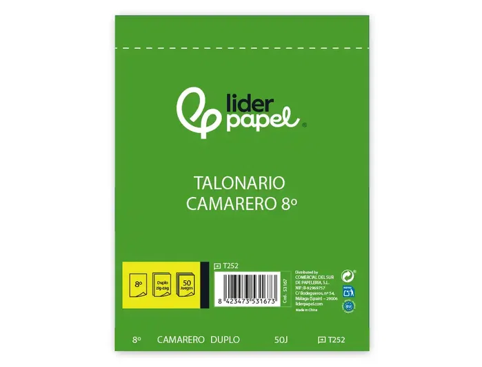 Liderpapel Talonario Camarero Octavo Original y Copia Zig Zag Liderpapel Talonario Camarero Octavo Original y Copia Zig Zag