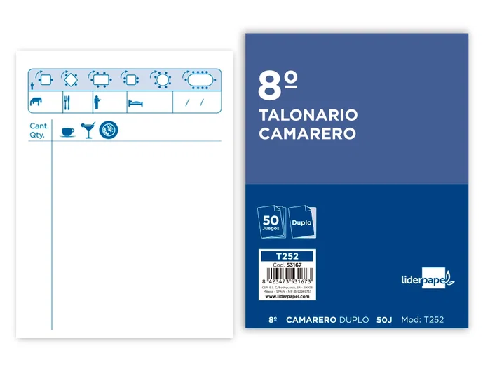 Liderpapel Talonario Camarero Octavo Original y Copia Zig Zag Liderpapel Talonario Camarero Octavo Original y Copia Zig Zag