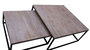 DKD Home Decor Mesa Centro Loft Marron Negro Metal Mango 90 x 40 x 90 cm Set de 2