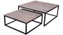 DKD Home Decor Mesa Centro Loft Marron Negro Metal Mango 90 x 40 x 90 cm Set de 2