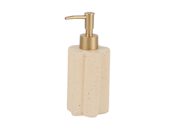 DKD Home Decor Dosificador Glam (2 Unidades) de Gres y ABS en Color Beige con Detalles Dorados, 7.5 x 18 x 7.5 cm