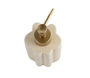 DKD Home Decor Dosificador Glam (2 Unidades) de Gres y ABS en Color Beige con Detalles Dorados, 7.5 x 18 x 7.5 cm