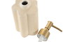 DKD Home Decor Dosificador Glam (2 Unidades) de Gres y ABS en Color Beige con Detalles Dorados, 7.5 x 18 x 7.5 cm
