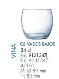 OMS Vaso Vina 34cl (Set de 6) تقد
