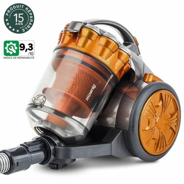 HKoeNIG Compact Aspiradora Multiciclónica sin Bolsa con Tubo Telescópico de Aluminio HKoeNIG Compact Aspiradora Multiciclónica sin Bolsa con Tubo Telescópico de Aluminio