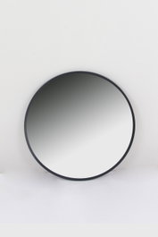 DKD Home Decor Espejo Anxi Redondo Negro de Hierro 60x60 cm