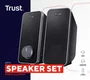 Trust Arys - Altavoces 2.0 para PC/Portátil, 28W (14W RMS), USB/Alimentación por Cable, Negro, Con Control de Volumen y Entrada para Auriculares, Modelo 20179