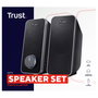 Trust Altavoces 2.0 Arys, 14W RMS, Control de Volumen, Conexión para Auriculares y Entrada de Línea, Alimentación USB, Color Negro