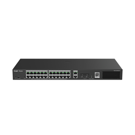 RUIJIE RG-ES228GS-P Switch de Red Gestionado Gigabit Ethernet 26 Puertos con PoE, 56 Gbit/s, Montaje en Rack, Negro