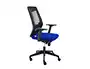 Rocada Silla de Oficina Tapizada en Tela Ignifuga Azul con Respaldo en Polímero Negro