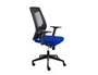 Rocada Silla de Oficina Tapizada en Tela Ignifuga Azul con Respaldo en Polímero Negro