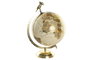 DKD Home Decor Globo Terráqueo Pájaro Dorado en PVC y Aluminio