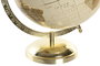 DKD Home Decor Globo Terráqueo Pájaro Dorado en PVC y Aluminio