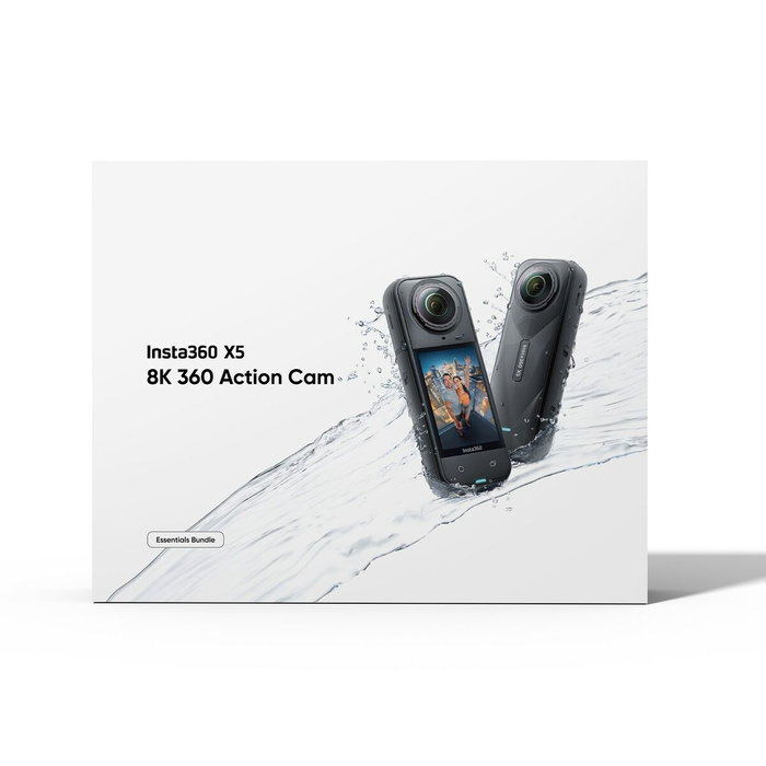 Insta360 INX5ESB2 Cámara Deportiva 360° X5 Essential Kit, Vídeo 8K, Ángulo de Visión 360°, Negra