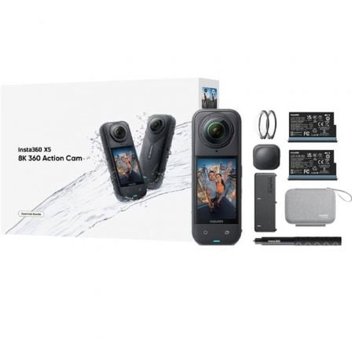 Insta360 INX5ESB2 Cámara Deportiva 360° X5 Essential Kit, Vídeo 8K, Ángulo de Visión 360°, Negra