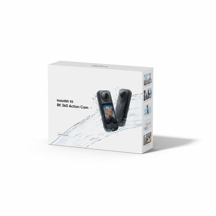 Insta360 INX5ESB2 Cámara Deportiva 360° X5 Essential Kit, Vídeo 8K, Ángulo de Visión 360°, Negra