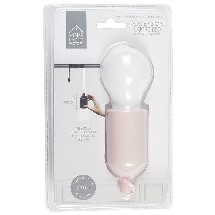 Home Deco Factory Lámpara LED Portátil Luz para Colgar con Cordón Estirable Funciona con Pilas AAA